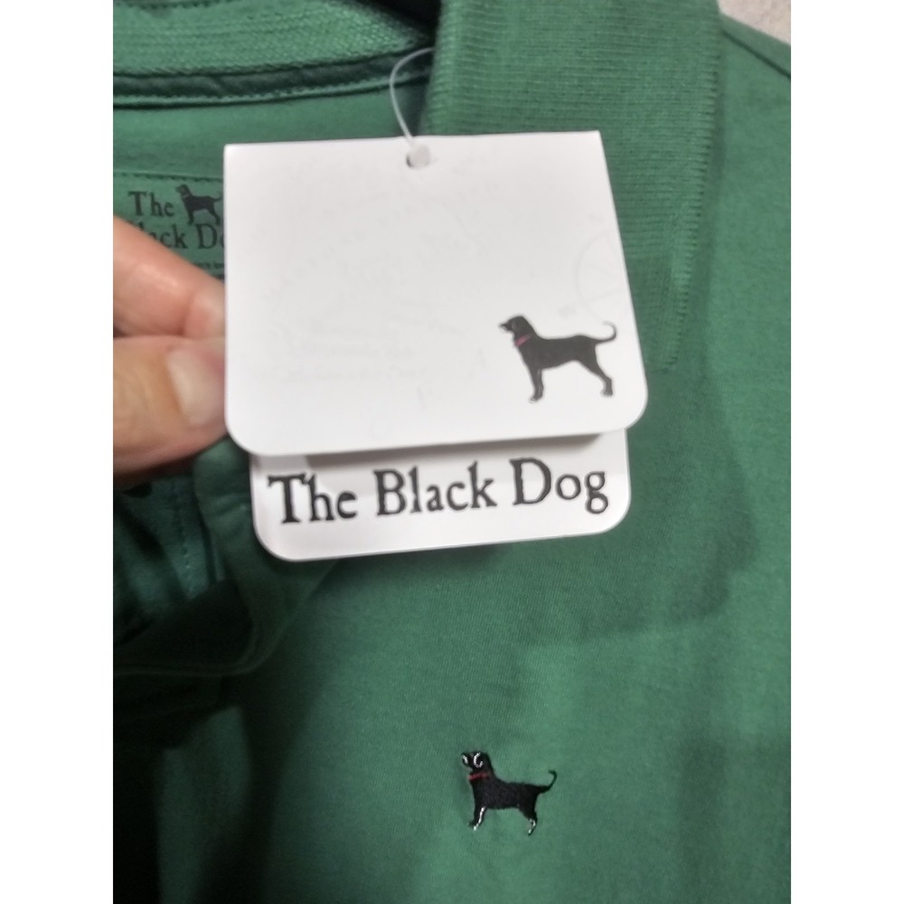 The Black Dog Polo Shirt Mens XL  Green Pique Embroidered Dog Logo - Picture 4 of 10